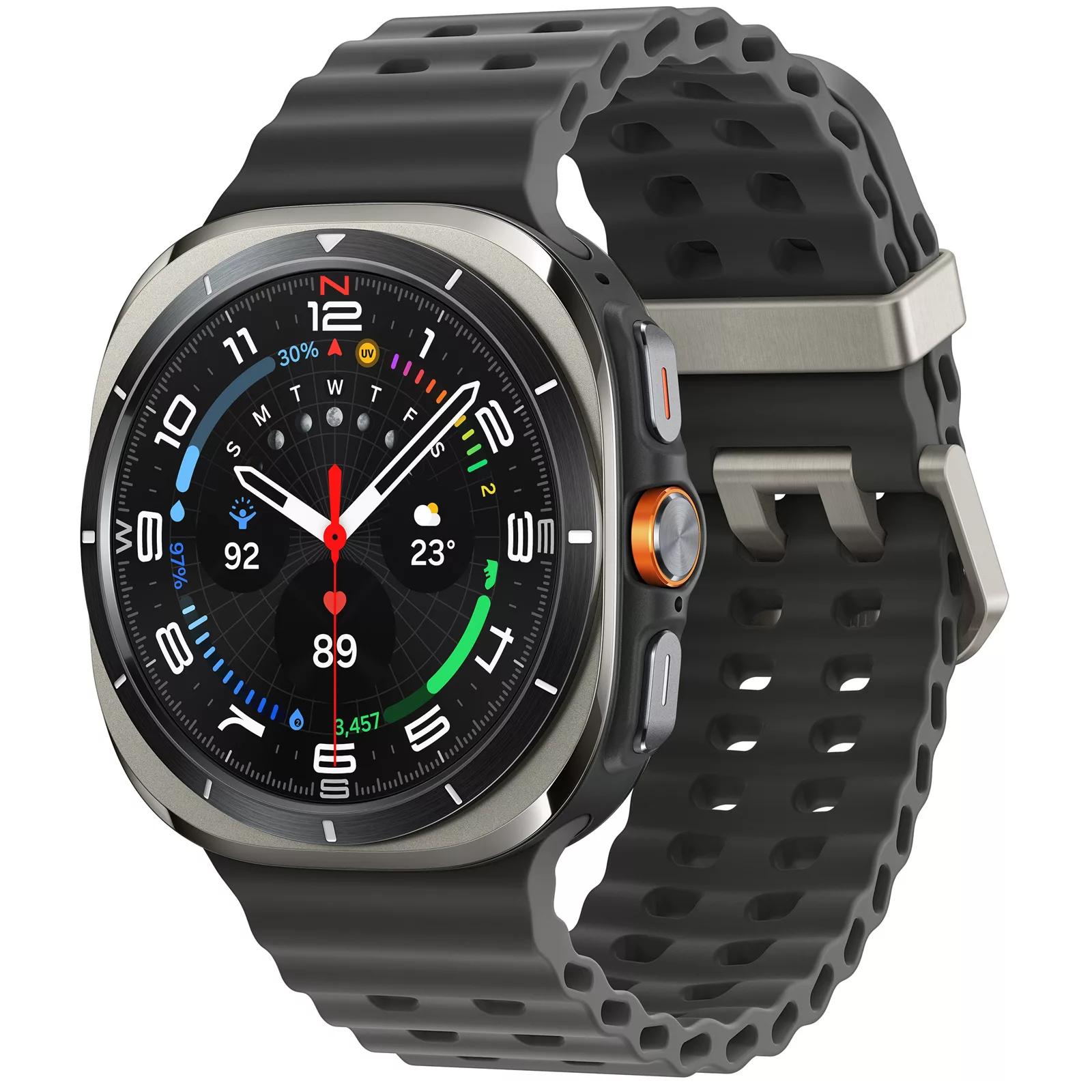 Samsung Galaxy Watch Ultra (2025) LTE 47mm - Titanium Silver with Black Band