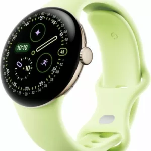 Google Pixel Watch 4 41mm Bluetooth-Wi-Fi Champagne Gold Aluminum Case Lemongrass Active Band