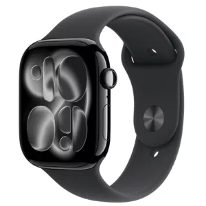Apple Watch 11 GPS 46mm Jet Black Aluminium MEUX4 M/L Black Sport Band