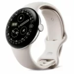Google Pixel Watch 4 41mm Bluetooth-Wi-Fi Polished Silver with Porcelain Active Band