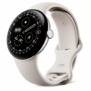 Google Pixel Watch 4 41mm Bluetooth-Wi-Fi Polished Silver with Porcelain Active Band