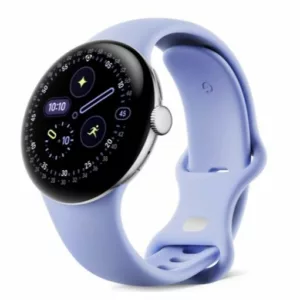 Google Pixel Watch 4 41mm Bluetooth-Wi-Fi Polished Silver with Iris Active Band