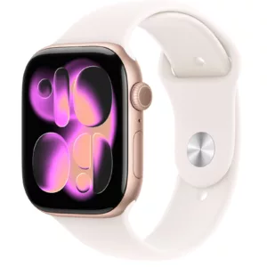 Apple Watch 11 GPS 46mm MEV74 Rose Gold Aluminium Case with Light Blush Sport Band - M/L