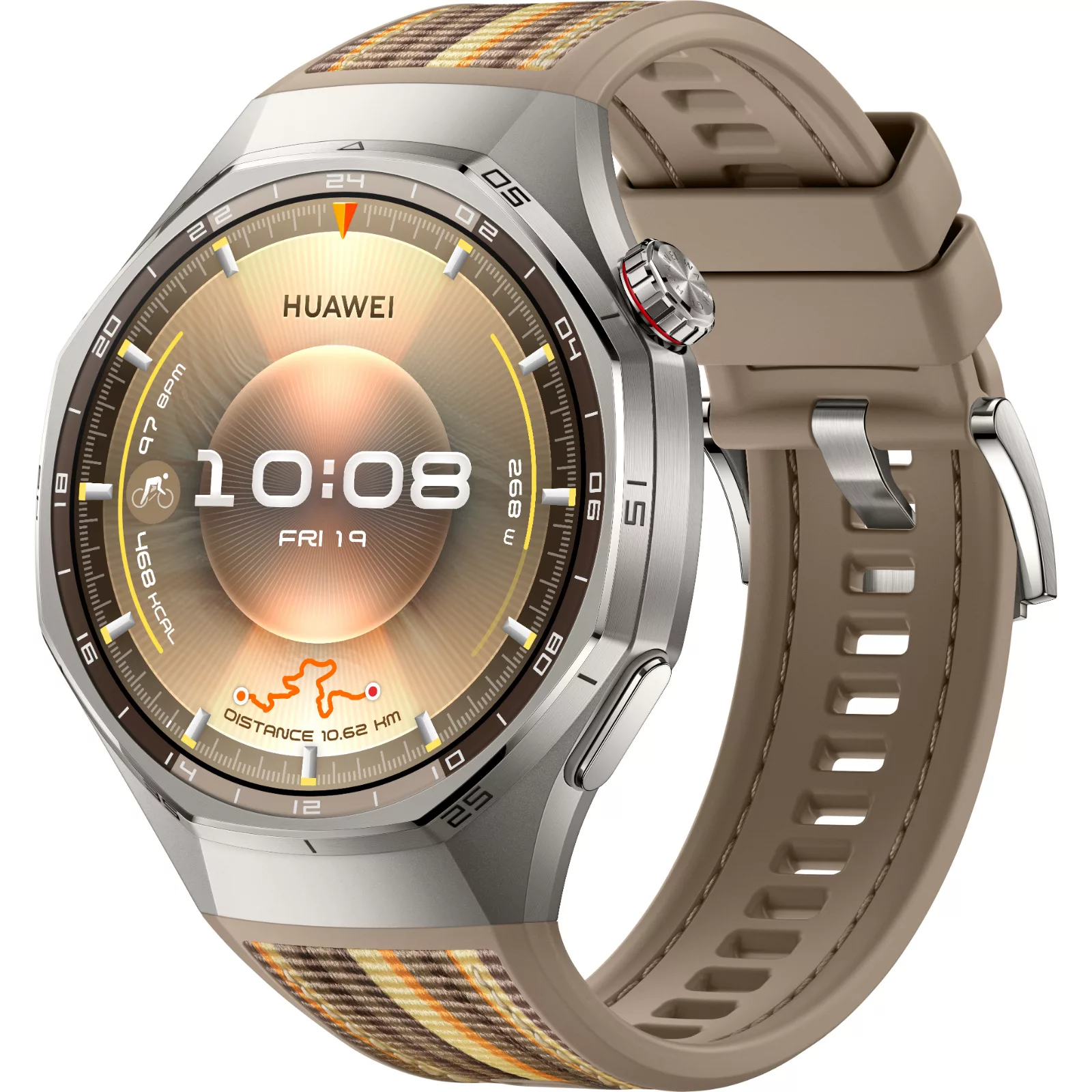 Huawei Watch GT 6 Pro 46mm Smart Watch - Brown Composite Woven Strap